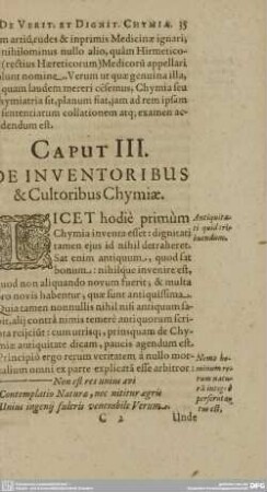 CAPUT III. DE INVENTORIBUS & CULTORIBUS CHYMIAE.