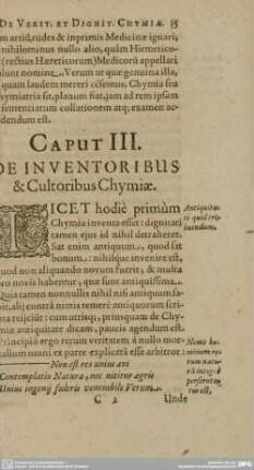 CAPUT III. DE INVENTORIBUS & CULTORIBUS CHYMIAE.
