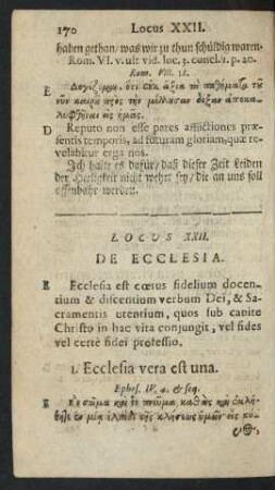 Locus XXII. De Ecclesia.