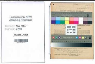 Entnazifizierung Alois Mundt , geb. 24.02.1905 (Landwirt)