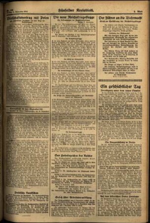 Zweite Ausgabe vom Freitag, den 08. November 1935.