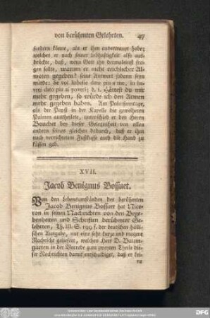 XVII. Jacob Benignus Bousset.