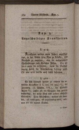 Kap. 3. Angeschuldigte Krankheiten.