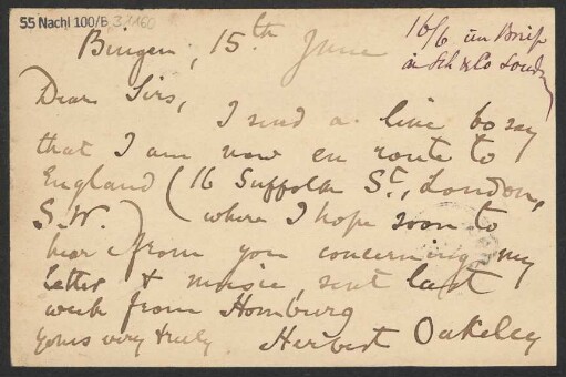 Brief an B. Schott's Söhne : 15.06.1890