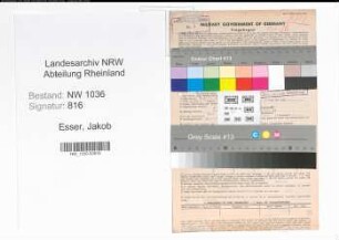 Entnazifizierung Jakob Esser , geb. 09.04.1888 (Betriebsfuehrer)