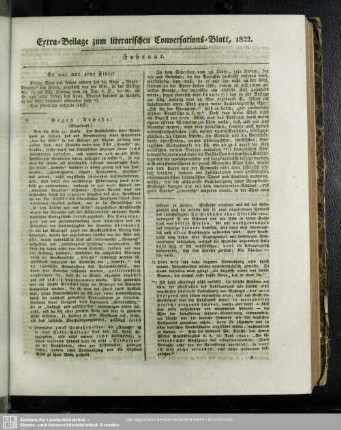 Extra-Beilage zum literarischen Conversations-Blatt, 1822. Februar