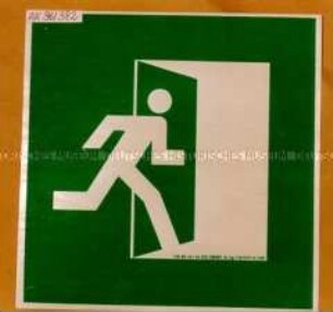 Schild: Fluchtweg (rechts)