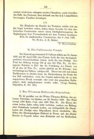 h) Die Callisensche Prämie.