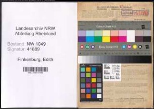 Entnazifizierung Edith Finkenburg , geb. 04.03.1921 (Spinnerin)