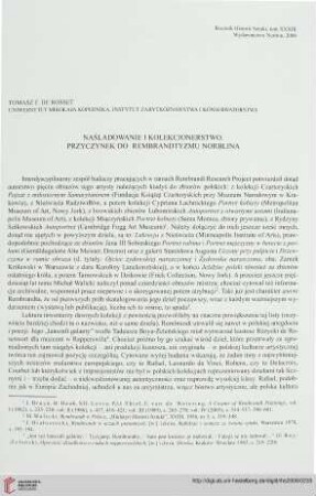 33: Naśladowanie i kolekcjonerstwo : przyczynek do rembrandtyzmu Norblina