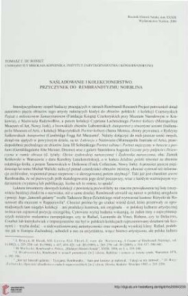 33: Naśladowanie i kolekcjonerstwo : przyczynek do rembrandtyzmu Norblina