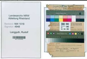 Entnazifizierung Rudolf Langguth , geb. 13.09.1891 (Kaufmaennischer Angestellter)