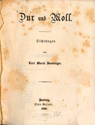 Dur und Moll : Dichtungen