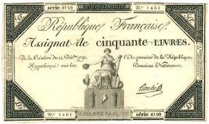 Geldschein, 50 Livres, 14.12.1792