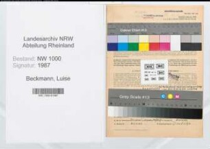 Entnazifizierung Luise Beckmann, geb. 15.07.1894 (Angestellte)