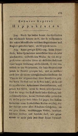 Zehntes Kapitel. Hippokrates
