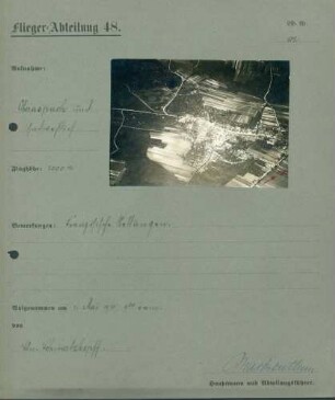 Foto französischer Stellungen in und südwestlich von Oberaspach (Luftbild)
