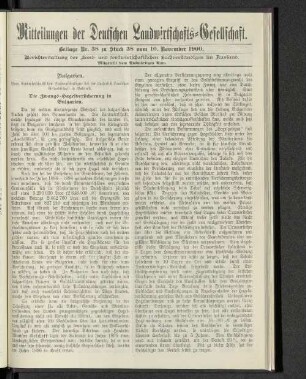 Beilage Nr. 38 zu Stück 38 vom 10. November 1900.