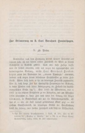 7-104 Zur Erinnerung an D. Carl Bernhard Hundeshagen