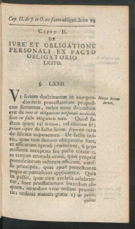 Caput II. De Iure Et Obligatione Personali Ex Facto Obligatorio Licito