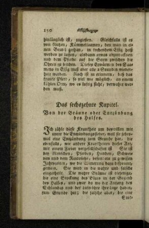 Das sechszehnte Kapitel. Von der Bräune oder Entzündung des Halses.