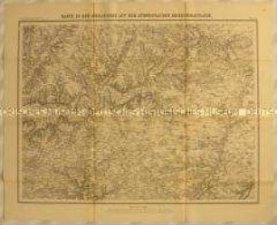 Topographische Karte der Gegend um Vendôme im Département Eure-et-Loir als südwestlicher Schauplatz des Deutsch-Französischen Krieges