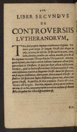 Liber Secvndvs De Controversiis Lvtheranorvm