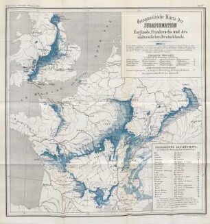[Karte] Geognostische Karte der Juraformation Englands, Frankreichs und des südwestlichen Deutschlands