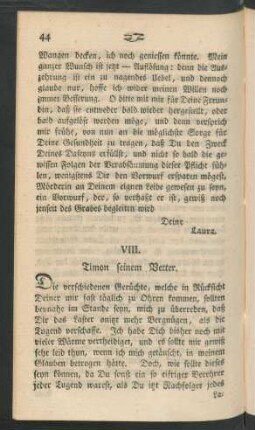 VIII. Timon seinem Vetter
