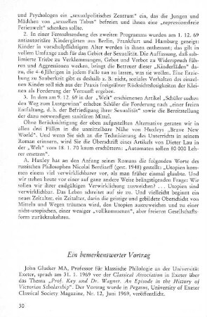 Ein bemerkenswerter Vortrag
