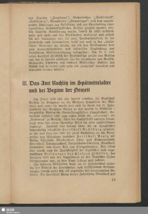 III. Das Amt Rochlitz im Spätmittelalter und bei Beginn der Neuzeit