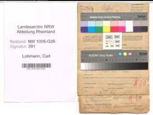 Entnazifizierung Carl Lohmann , geb. 02.07.1875 (Steuerhelfer)