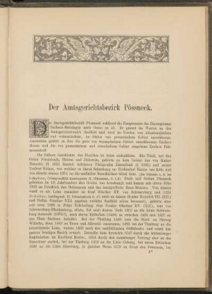 Der Amtsgerichtsbezirk Pössneck. [Einleitung]