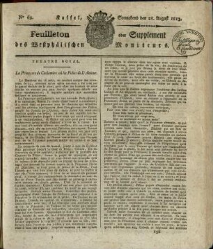 No. 69, Sonnabend den 28. August 1813
