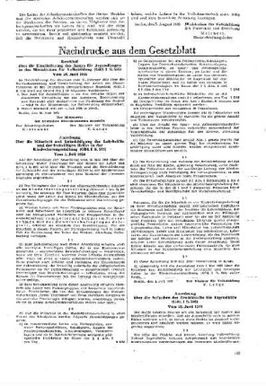 Anordnung über die Aufgaben der Zentralstelle für Jugendhilfe (GBl. I S. 598) : Vom 21. Juni 1958 ; [Nachdrucke aus dem Gesetzblatt]