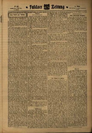 Vierte Ausgabe vom Samstag, den 01. Juli 1911.