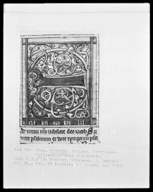 Codex I.2.4.23: Psalter, Folio 93, Initiale "E"