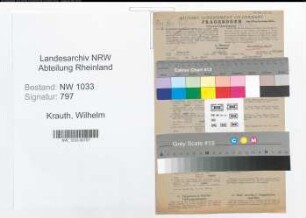 Entnazifizierung Wilhelm Krauth , geb. 14.07.1913 (Konstrukteur)