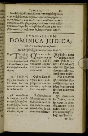 Evangelium Dominica Judica.