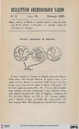 9: Moneta coloniale di metalla