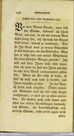 Lassahn den 20sten September 1754