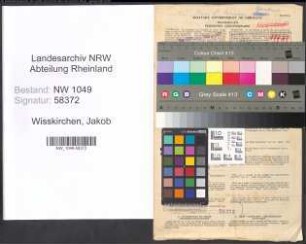 Entnazifizierung Jakob Wisskirchen , geb. 29.06.1914 (Metzger)