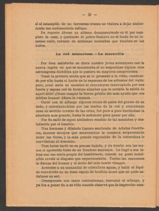 La red misteriosa. - La maravilla