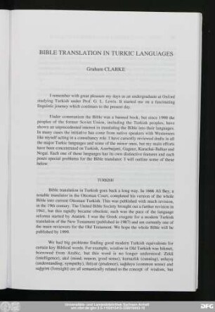 Bible Translation In Turkic Languages Graham Clarke