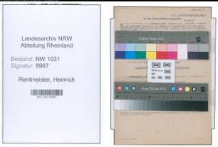 Entnazifizierung Heinrich Rentmeister , geb. 03.08.1892 (Lehrer)