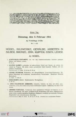 A) Möbel (Nr. 1-43)
