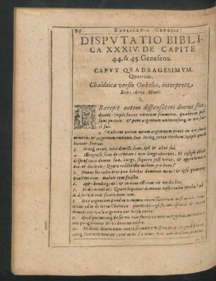 Disputatio Biblica XXXIV. De Capite 44. & 45. Geneseos.