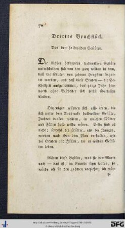 Drittes Bruchstück. Von den halbwilden Gestüten.