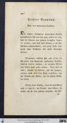 Drittes Bruchstück. Von den halbwilden Gestüten.