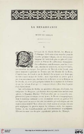 2. Pér. 35.1887: La Renaissance au Musée de Berlin, 1